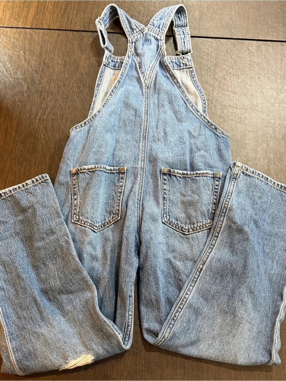 Gap Girls Light Wash Denim Overalls - Blue Sz M